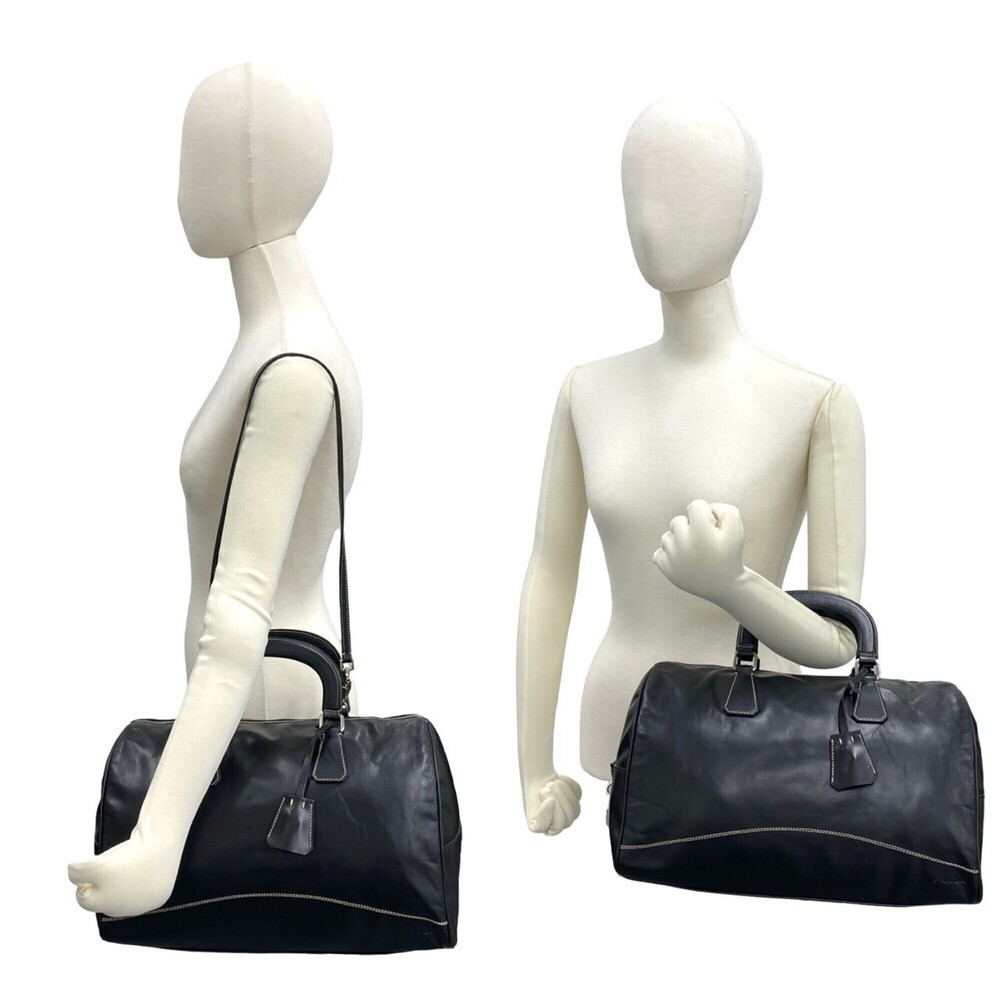 PRADA Black Leather Shoulder Bag - Picture 2 of 10